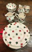 A collection of Emma Bridgewater "Star / Polka Dot" pattern dinner / tea wares including five