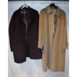 A Jaeger camel coat, size 18, together with a Jaeger aubergine coat,