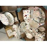 A collection of Emma Bridgewater "Polka Dot" pattern dinner wares and accessories including teapot,