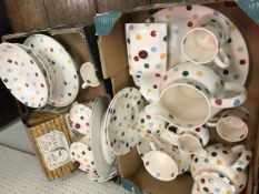 A collection of Emma Bridgewater "Polka Dot" pattern dinner wares and accessories including teapot,