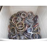 A large collection of curtain poles,