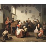 BASILE DE LOOSE (1809-85) "The School Room", a busy scene with many children,