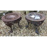 A pair of 19th Century cast iron painted urn stands CONDITION REPORTS Condition