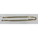 A 9 carat gold flat link necklace, approx 6.