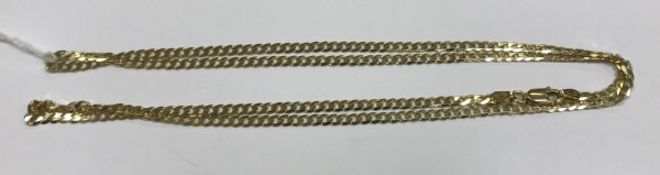A 9 carat gold flat link necklace, approx 6.