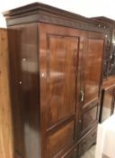 An Edwardian mahogany Jersey type wardrobe,