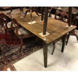 A 19th Century French stained chestnut farmhouse kitchen table