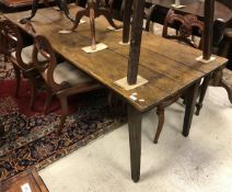 A 19th Century French stained chestnut farmhouse kitchen table