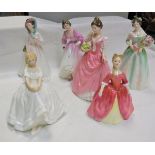 A collection of six Royal Doulton figurines comprising "Heather" (HN2956),