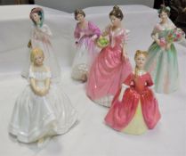 A collection of six Royal Doulton figurines comprising "Heather" (HN2956),