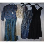 A collection of 1950's / 60's evening dresses, approx Size 8 and 10,