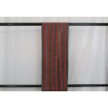 A circa 1960 cotton Kyo Fukuro obi with Shima (stripe) decoration in orange,