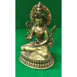 A Sino-Tibetan bronze figure seated in lotus position,