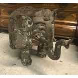 A 19th Century Indian painted wooden elephant figure of sectional construction