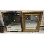 A gilt framed mirror with bevel plate together with a further mirror