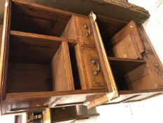 A pair of modern oak Bylaws cabinets with open shelving above drawers CONDITION REPORTS