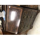 An Edwardian mahogany bureau with banded inlaid decoration and galleried top with two short over