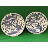 A pair of 19th Century Chinese porcelain chargers,