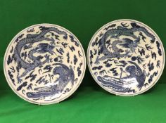 A pair of 19th Century Chinese porcelain chargers,