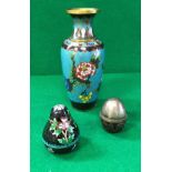 A 20th Century Chinese cloisonné vase with floral decoration,
