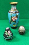 A 20th Century Chinese cloisonné vase with floral decoration,