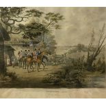 AFTER D WOLSTENHOLME "Hunting", plates I-III, a set of three coloured lithographs,