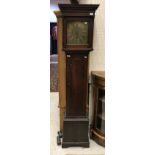 An oak long cased clock,