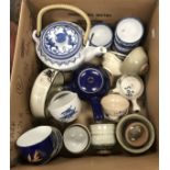 A box of assorted early 20th Century and later Japanese senchado (sencha tea ceremony) cups, bowls,