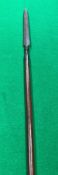 A 19th Century African spear with good quality bronze head and plain wooden shaft