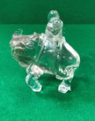 A Chinese rock crystal figure of an ox with a man seated upon its back