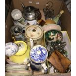 Five boxes of assorted sundry decorative china, glass,