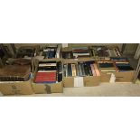 Nine boxes of various hardback books, to include two volumes of "The Medical Directory 1984",