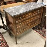 A 19th Century French marble topped commode/chest,