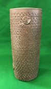 A circa 1900 Japanese bizen yaki with stippling or poker work style decoration