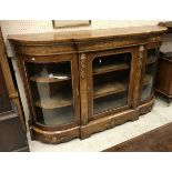 A Victorian walnut and inlaid credenza