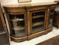A Victorian walnut and inlaid credenza