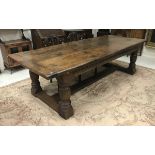 An oak dining table in the 17th Century style