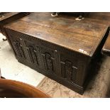 An oak coffer in the 17th Century manner,