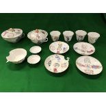 A set of three Chinese Xian Feng (1851-1861) cups and saucers,