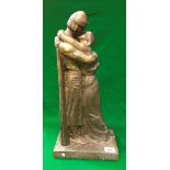 AFTER JEAN CAMUS "Knight and Maiden in embrace" in the Pre-Raphaelite style signed to base and