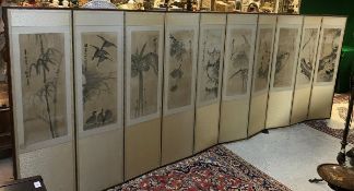 A 20th Century Chinese ten fold screen,