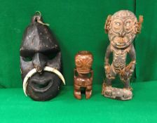 A collection of various tribal wares to include a Sepik (Papua New Guinea) figure,