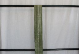 A circa 1950 silk Han Haba obi with Hakata Obi decoration on a green ground