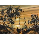 DE CARIAN "Eastern Sunset", oil on canvas signed lower right,