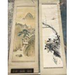 EARLY 20TH CENTURY JAPANESE SCHOOL "Buddhist Script by Monks", jiku (hanging scroll), watercolour,