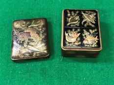 A late 19th Century Chinese gold lacquered box decorated with crustaceans and fish opening to