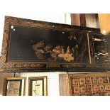 A late Victorian black lacquered and chinoiserie decorated wardrobe cupboard with single door