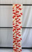 A circa 1960 silk formal Fukuro obi with Ume (plum) red and gold decoration on a cream ground