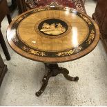 A 19th Century Sorrento ware walnut and marquetry inlaid tea table,