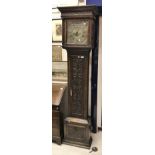 An 18th Century oak cased long case clock,